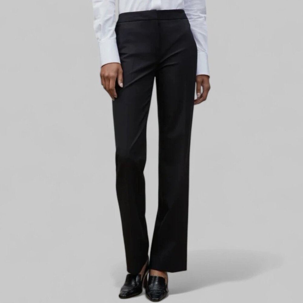 Lafayette 148 Italian Stretch Wool Pants Black Size 10